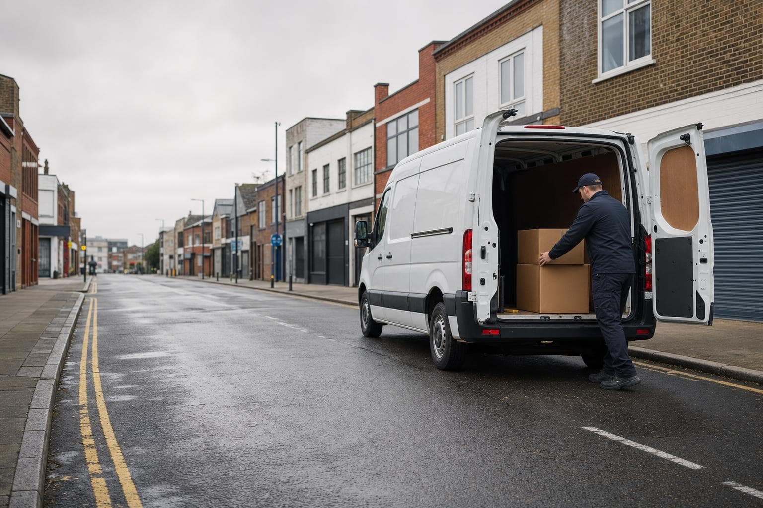 Unbranded courier vehicle ready to leave Broomfield with medical supplies, confidential records and small equipment secured for direct transport