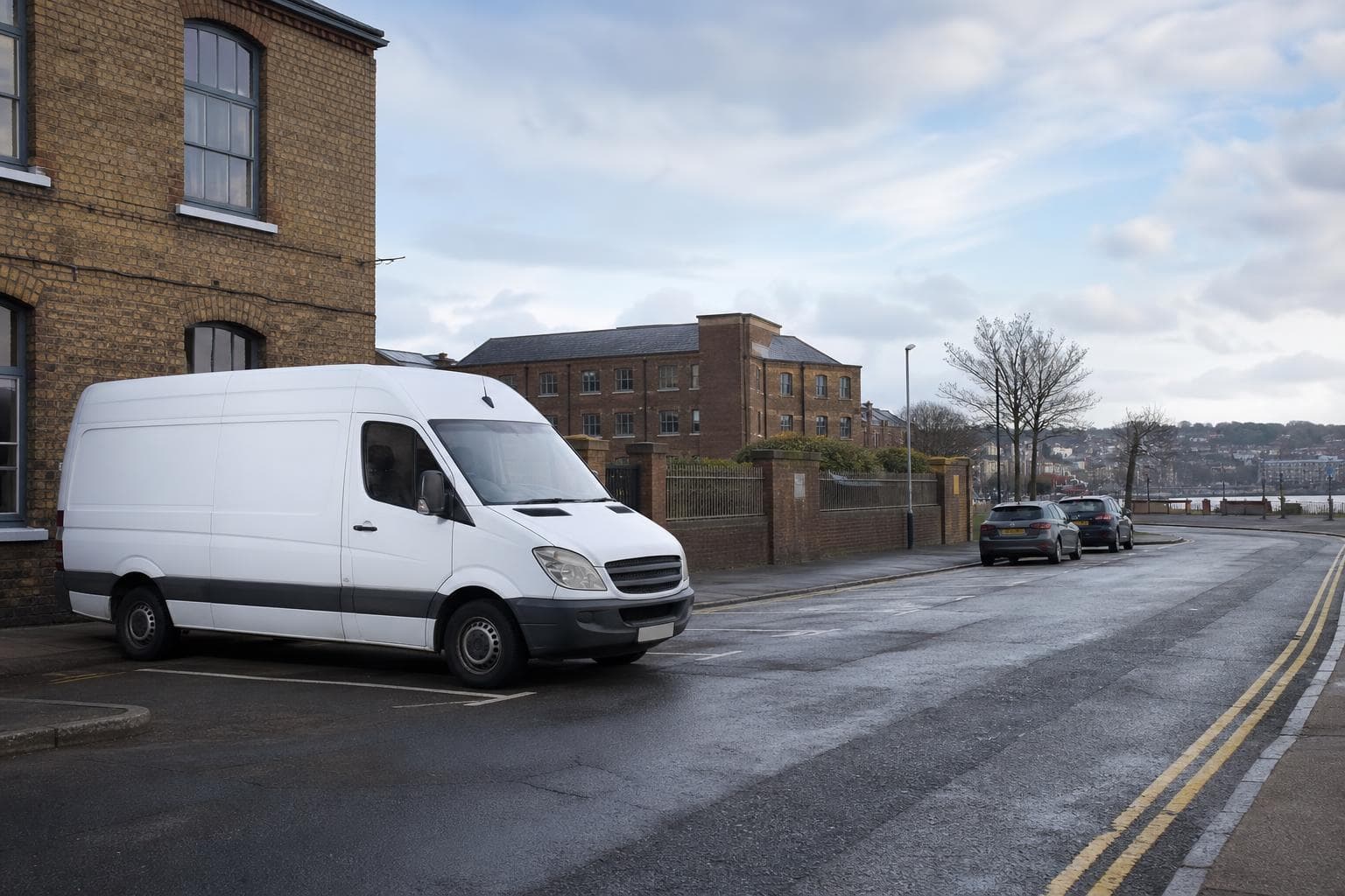 Unbranded courier vehicle ready to leave Hatfield Peverel with trade parts, office packets and online orders secured for direct transport