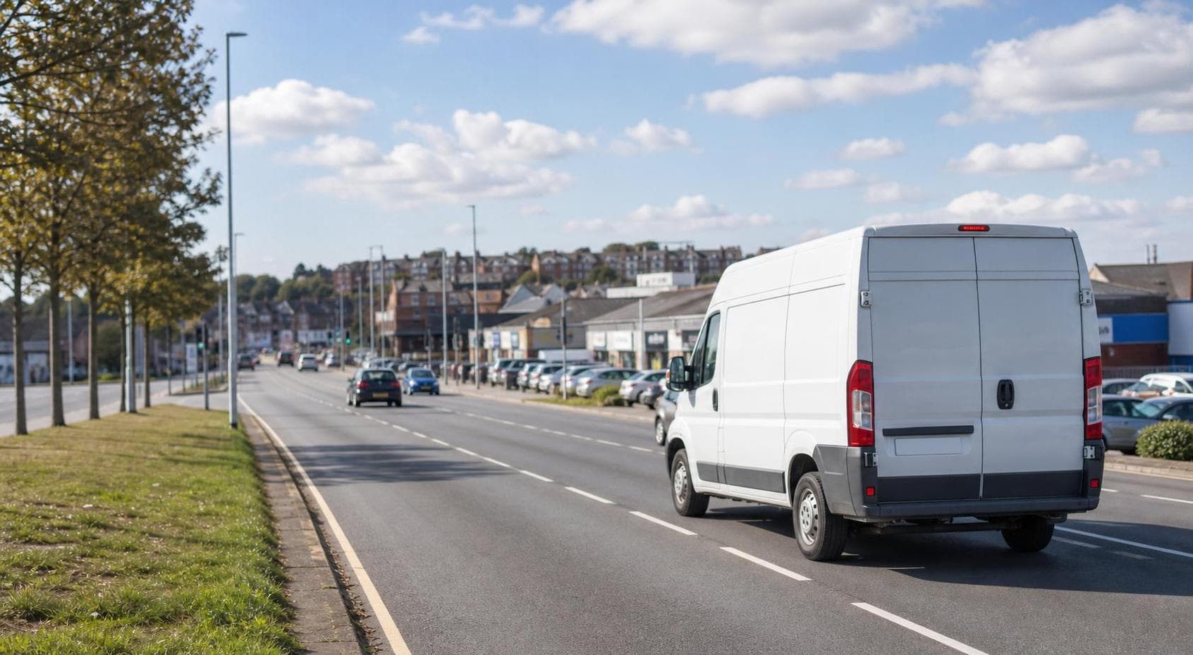 Unbranded courier vehicle ready to leave Rochford with aviation parts, medical packages and signed records secured for direct transport